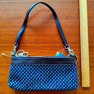 Brown and Teal Purse with Heart Keychain